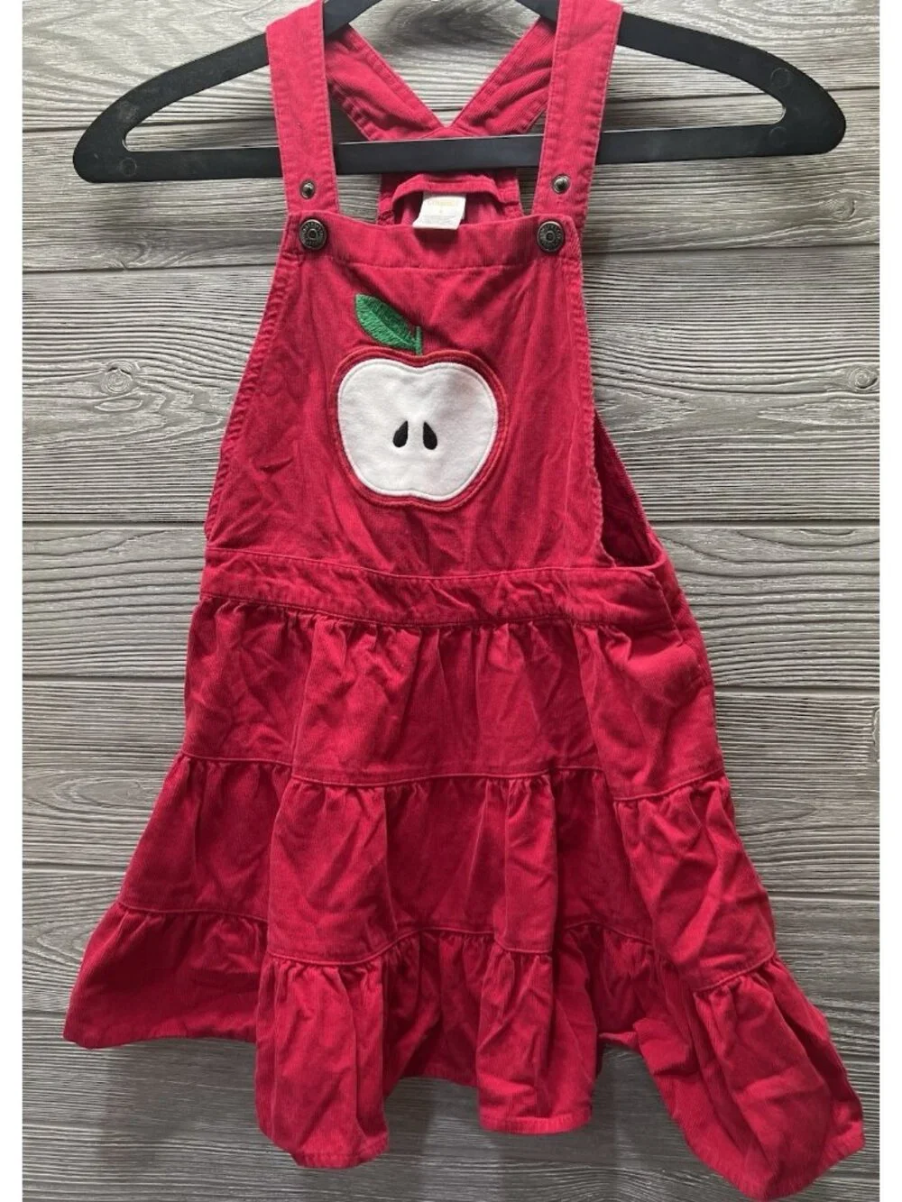 Gymboree Corduroy Apple Jumper Dress Girls Size 6